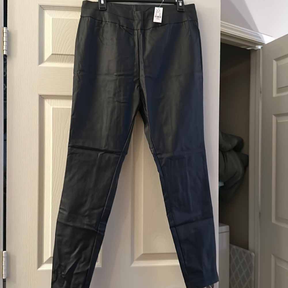 Black leather Skinny pants